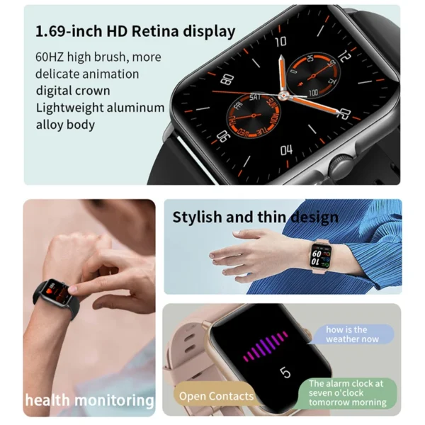 2023 Smart Watch Bluetooth Call Play Music Smartwatch Fitness Clock Digital Sports Waterproof Watches for Men Women IOS Android - Image 2