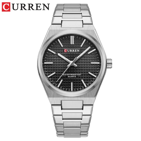CURREN 8439 Couple Quartz Watch Silvery Gold Leisure Simple Business Stainless Steel Strap Wristwatch for Men - Image 4