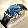 OLEVS Luxury Men's Watches Waterproof Luminous Quartz Wrist watch Leather Date Sports Top Brand Male Watch for Men Relogio - Image 3
