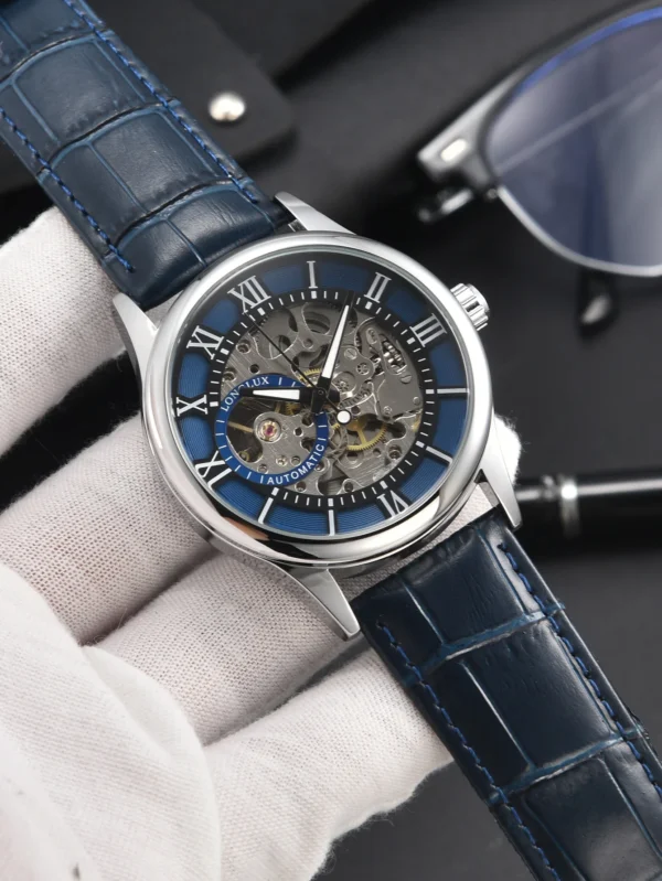 LONGLUX automatic watch rome wholesale mechanical wristwatches waterproof hollow leather mens watch men gift - Image 5