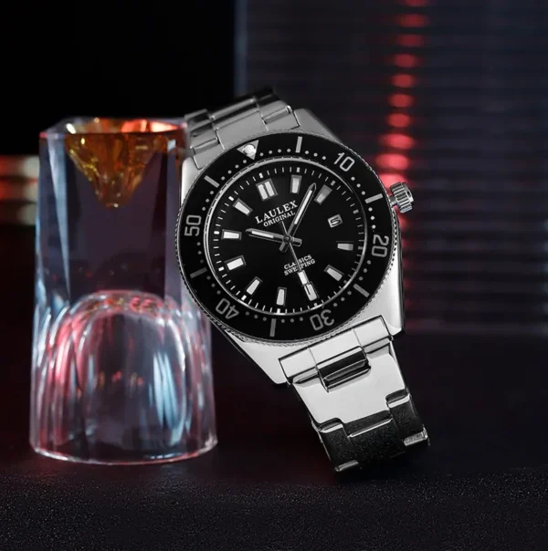 New LAULEX Luxury Men's Fully Automatic Scanning Imported Movement Watch Sapphire Crystal Date Shouus Waterproof Quartz Watch - Image 4