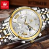OLEVS Luxury Brand Quartz Watch for Men Waterpoof Chronograph Men's Wristwatch Auto Date Dual Calendar Moon Phase Man Watch New - Image 4