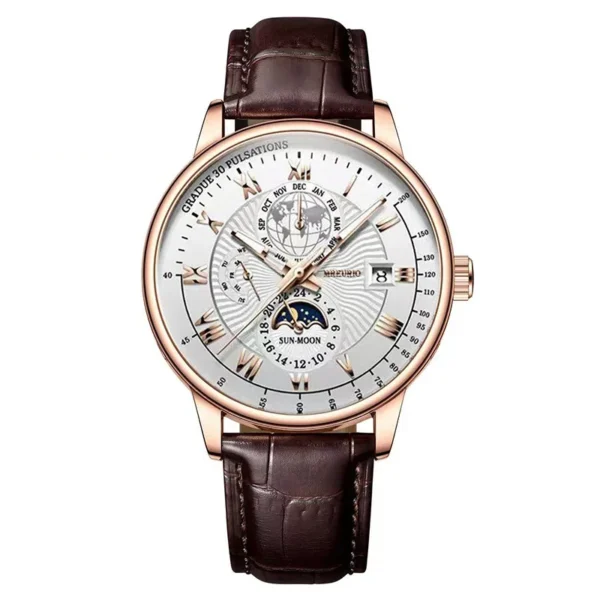 High Quality Men's Watch Luxury Leather Belt Fashion Quartz Wristwatches Men Round Business Students Sport Waterproof Clock - Image 6