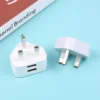 1 Pcs Universal UK Plug 3 Pin Wall Charger Adapter With 1/2 USB Ports Charging For Iphone 11 For Samsung/Huawei Charging Charger