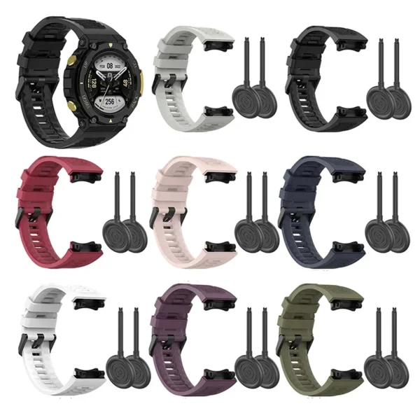 Silicone Watchband Strap For Huami Amazfit T-Rex 2 T-Rex2 Smart Watch Band - Image 2