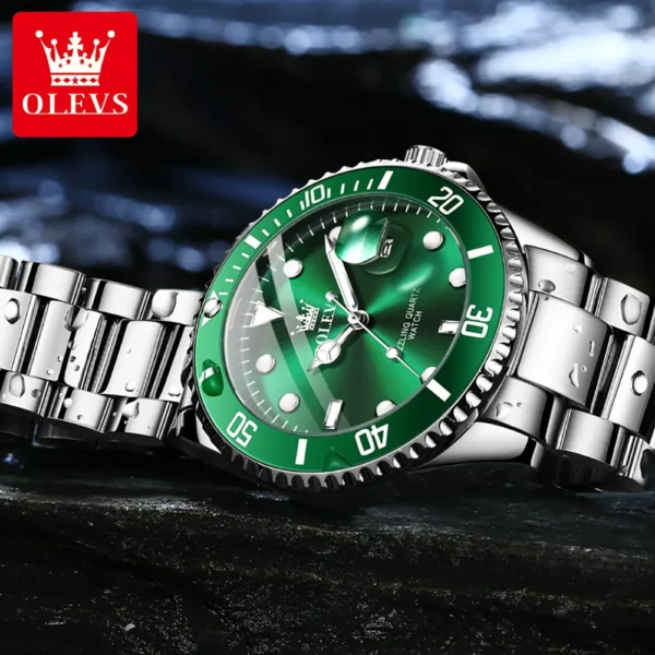OLEVS 5885 Original Quartz Watch for Men Stainles Steel Waterproof Sports Watches Fashion Luxury Top Brand Men's Wristwatches - Image 4