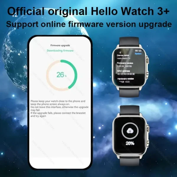 2024 New Genuine Hello Watch 3 Plus Smartwatch 49mm AMOLED 4G ROM NFC Compass Clock Bluetooth Call Sports Smart Watch Men Women - Image 6