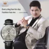 OLEEVS Watches Men Luxury Brand Quartz Watch Gray Dial Business Leather Watch Reloj Hombre Sport Clock Male Hour Relogio - Image 4