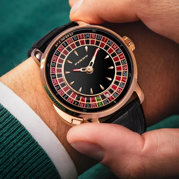 PINDU Design Roulette Watch Button Turn NH35A Men's Mechanical Watch Luminous Hands Leather Metal Buckle Strap Men Wristwatches - Image 4
