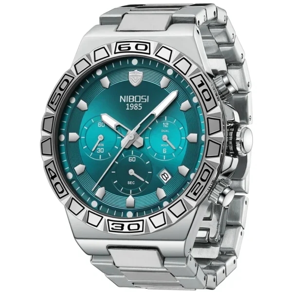 NIBOSI Luxury Men Watch Waterproof Luminous Chronograph Date Stainless Steel Watch for Men Quartz Military Men's Watches Reloj