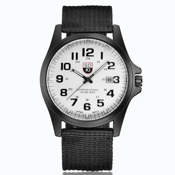 Luxury Watch Men Brown Men Nylon Strap Quartz Watch Fashion Simple Round Glass Dial Date Watch for Daily Work Sports - Image 6