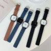 Fashion Watch Simple Square Dial PU Leather Quartz Men Business Watch Wristwatch for Men Clock for Women Montre Homme - Image 4