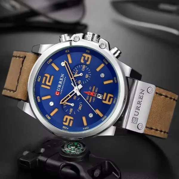 Curren 8314 Quartz Watch for Men Chronograph Sport Mens Watches Clock Leather Male Wristwatch Relogio Masculino Fashion Gift - Image 5