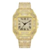 Hip Hop Square Watches for Men Luxury Iced Out Watch Calendar Business Wristwatches Clock Hours - Image 5