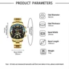 Kegllect Men Watches Business Chronograph Watch Luxury Gold Stainless Steel Quartz Wristwatch - Image 4