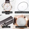 OLEVS Luxury Quartz Watch for Men Ultra Thin 6.5mm Minimalist Waterproof Date Bussiness Watch Fashion Leather Strap Men's Watch - Image 2