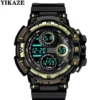 YIKAZE Sports Watch for men Black Dial Military Digital Watch Luminous Date Chronograph Alarm Clock Student Kids Man Wristwatch - Image 2