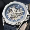 LONGLUX automatic watch sport style wholesale mechanical wristwatches fashion hollow leather mens watch men gift - Image 2