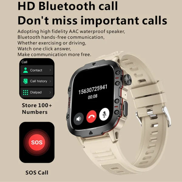 For Xiaomi Rugged Military GPS Smart Watch Men AMOLED 1.96"HD Health Monitor Bluetooth Call Waterproof Outdoor Sports SmartWatch - Image 4