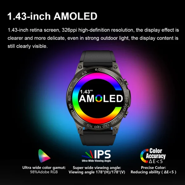 Original AMOLED Men Smartwatch Bluetooth Call GPS Tracker Fitness IP68 Waterproof Sport Smart Watch for Xiaomi IOS Android 2023 - Image 3