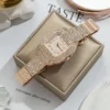 UTHAI L77 Watch For Men Fashion Luxury Gold Square Diamond Full Sky Star Male's Clock Watches Steel Band Quartz Wristwatch - Image 2