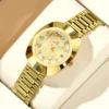 Popular luxury gold diamond waterproof business steel band men's women's watches oval unisex style couple quartz watch - Image 5