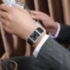 New Fashion Designer Rectangle Dial Quartz Watch for Men Strap Luxury Business Men's Leisure Watch Wristwatch Relogio Masculino - Image 3