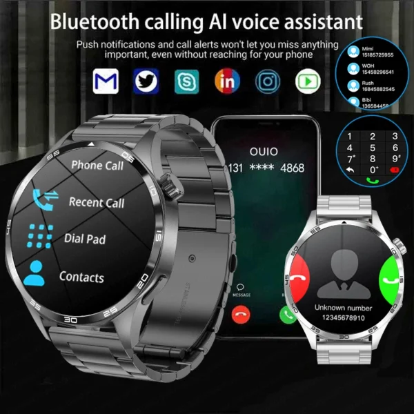 2024 New For HUAWEI Watch GT5 Pro Sports Smart Bracelet Men NFC GPS Trackr Compass 1.53" AMOLED Screen Bluetooth call Smartwatch - Image 3