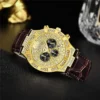 Men Genuine CURDDEN Brand Watches Fashion Casual Leather Band Hip Hop Diamond Gold Luxury Date Quartz Vintage Watch Reloj Hombre - Image 4