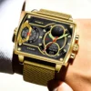 LIGE Top Brand Luxury Men Watch FOXBOX Fashion Square Watch Men Casual Sports Waterproof Double Display Watch Relogio Masculino - Image 5