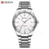 CURREN 8452 Men Quartz Watch Simple Fashion Leisure Business Clock Black Silvery Stainless Steel Strap Wristwatch for Male - Image 6