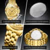 OLEVS Men's Watches Gold Luxury Hollow Out Style Original Quartz Watch for Man Waterproof Luminous Chronograph Date 24 Hours - Image 5