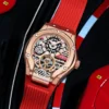 HANBORO Car Design Mechanic Watch Luxury Men Watches Mechanical Wristwatches Earth Skeleton Flywheel Watch Orologio Uomo - Image 2