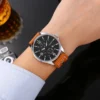 CURREN 8164 Factory Watch Men Brown Calendar Sport Military Male Clock Top Brand Luxury Origianl PU Leather Band Wristwatch - Image 4