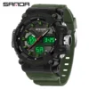 SANDA Men's Sports Watch for Men Women Quartz Digital Dual Display Watches Shock Water Resistant Camping Wristwatch 5M6225 - Image 5