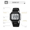 SKMEI 2264 5Bar Waterproof Alarm Reloj Hombre Digital Sports Back Light Stopwatch Watches Casual Countdown Wristwatch for Mens - Image 5
