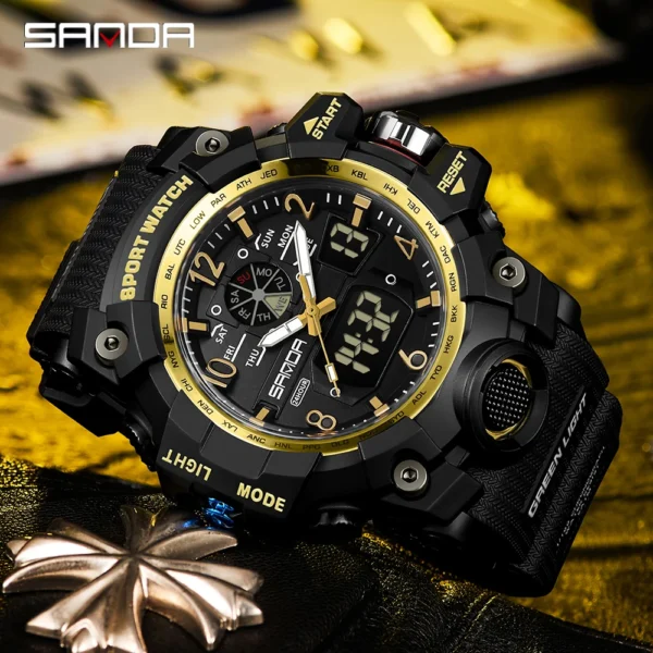 SANDA Brand G- Style Military Watch Men Digital Shock Sports Watches For Man Waterproof Electronic Wristwatch Mens Relogios 3169 - Image 5