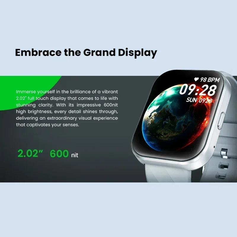 Global Version Black Shark GT Neo Smart Watch 2.02'' Large Display spO2 Monitor IP68 Waterproof Smartwatch 100+ Sport Mode - Image 3