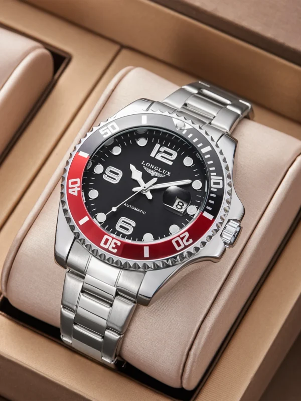 LONGLUX automatic watch luxury wholesale mechanical wristwatches stainless steel skeleton date waterproof mens watch men gift - Image 2