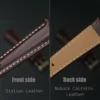 AMHUGE Extra Long Italian Genuine Leather Watch Band-18mm,20mm,22mm,24mm Width -Brown Black Calf Leather for Big Wrist - Image 4