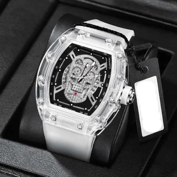 2024 New Quartz Men’s Wristwatch Fashion Trend Non-mechanical Waterproof Male Watch Luminous Transparent Ghost Head Watches - Image 2