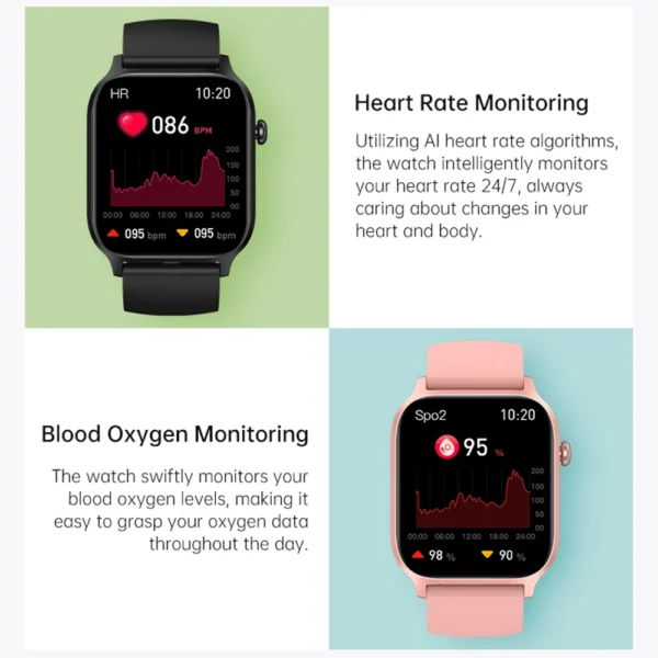 IUTECH Y7PRO Calling Smart Watch 2024, 1.85 inch Screen 24H Health Monitor Waterproof Sports Swim Bluetooth Smartwatch Men Women - Image 5