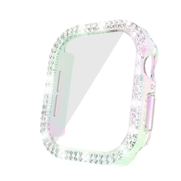 Diamond Case+Glass for Apple Watch Series 10 46mm 42mm Double Glitter Diamond Bumper Screen Protector for iWatch 10 Accessories - Image 6