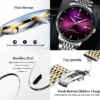POEDAGAR Luxury Business Mens Watches Top Brand Ultra Thin Waterproof Military Watch Sport Luminous Stainless Steel Quartz Clock - Image 5