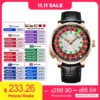 PINDU Design New NH35A Mechanical Watches Men Push Button Turn Russian Roulette Game Sapphire Mirror Diamond Dial Men's Watch