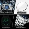 POEDAGAR Top Brand Luxury Watch for Men Waterproof Luminous Date Week Man Wristwatch Stainless Steel Square Quartz Men's Watches - Image 4