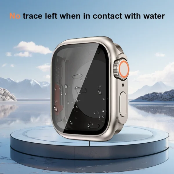 Privacy Tempered Glass+Waterproof Cover For Apple Watch Case 45mm 44mm 41mm 40mm Screen Protector for iwatch serie 9 8 7 6 SE 5 - Image 5