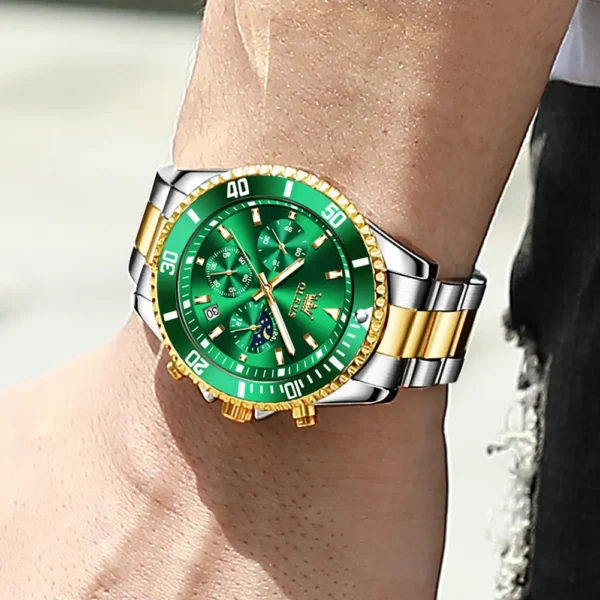 OLEVS Top Brand Men's Watches Pilot Style Trend Fashion Original Wristwatch for Man Waterproof Luminous Moon Phase Chronograph - Image 3