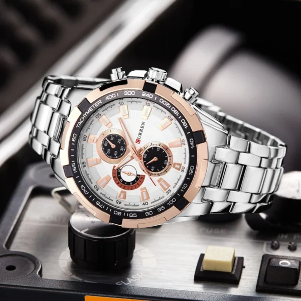 CURREN 2018 New Luxury Fashion Analog Military Sports Men Watches Full Steel Band Black Quartz Male Clock Relogio Masculino - Image 4