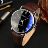 Classic Vintage Geneva Watch for Men, Analog Business Quartz Wristwatch, Roman Numerals, Blu-Ray, Faux Leather Band - Image 6
